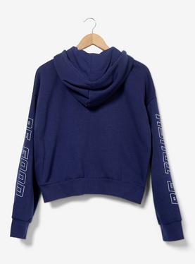 DC Supergirl Embroidered Patches Plus Size Cropped Zippered Hoodie, , hi-res